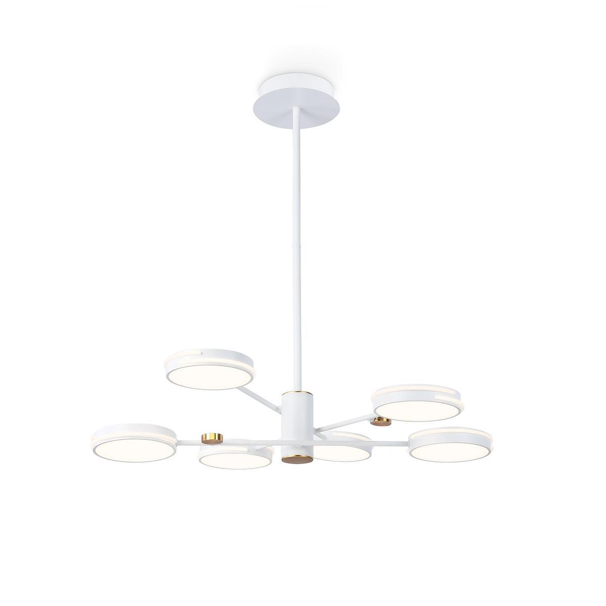Люстры на штанге Подвесная светодиодная люстра Ambrella light Comfort LineTech белый металл