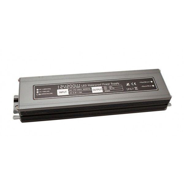 Светодиодные лент Блок питания LEDS POWER IP67 алюминий SLIM серый металл
