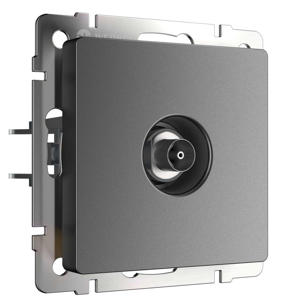 Электротовар ТВ-розетка оконечная Werkel графит W1183064 4690389194481 серый пластик