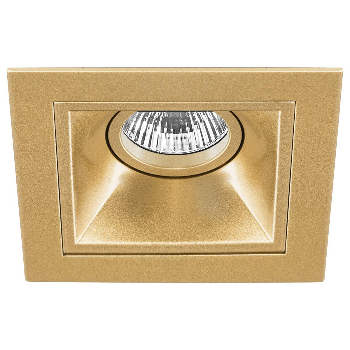 Светильник Комплект из светильника и рамки Lightstar Domino Quadro (214513+214503) золото металл