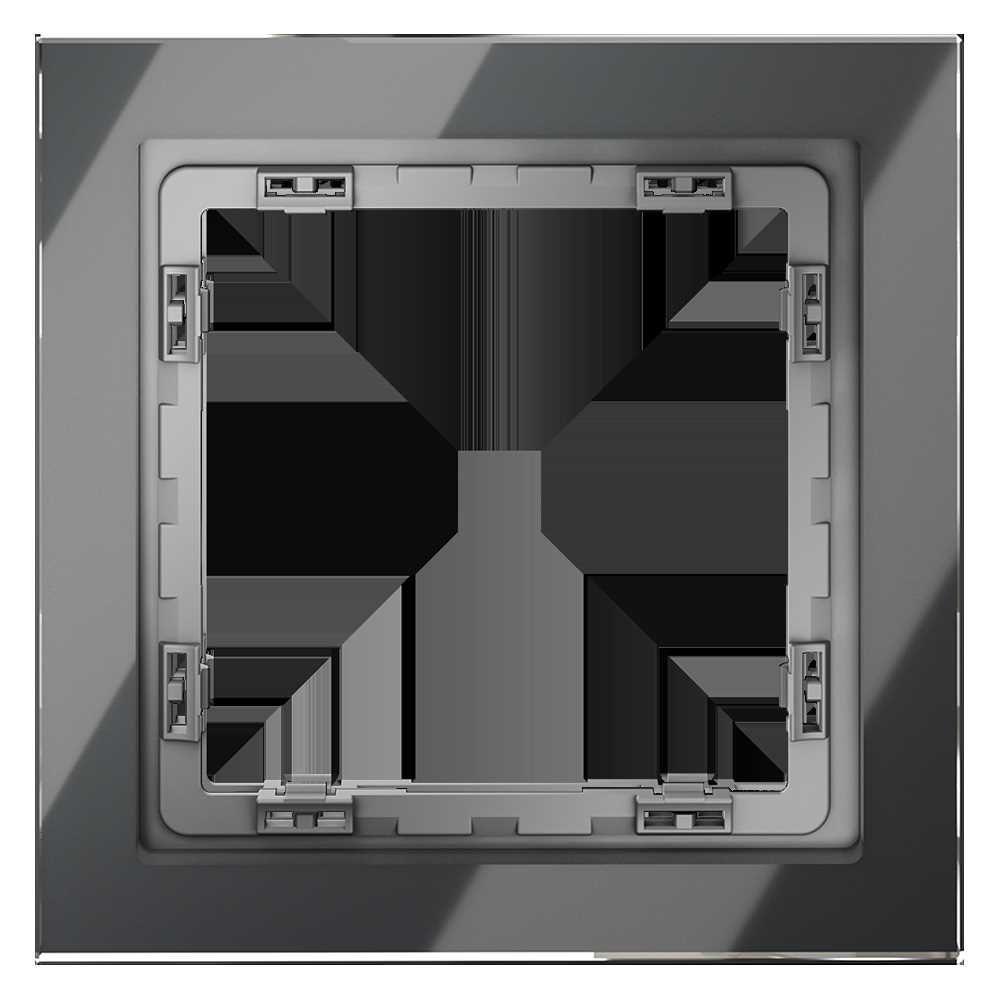 Электротовар Рамка стеклянная Voltum S70 на 1 пост, (графит, стекло) VLS110107 серый