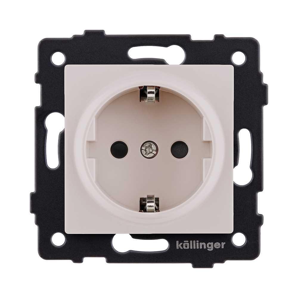 Электротовар Розетка штепсельная SCHUKO 16A / 250 В, кашемир матовый Kollinger REA-002CM для… бежевый