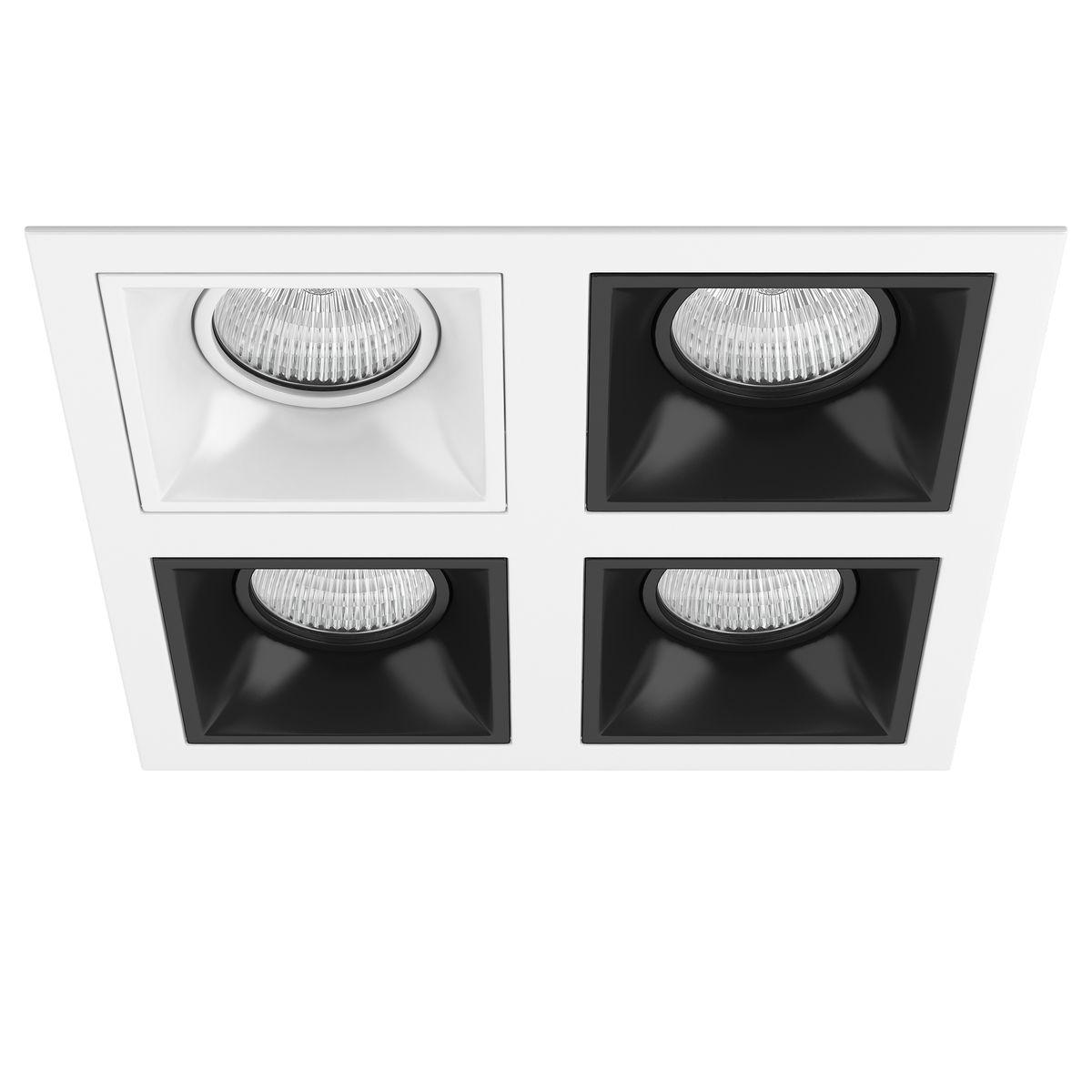 Светильник Комплект из светильников и рамки Lightstar Domino Quadro… черный металл