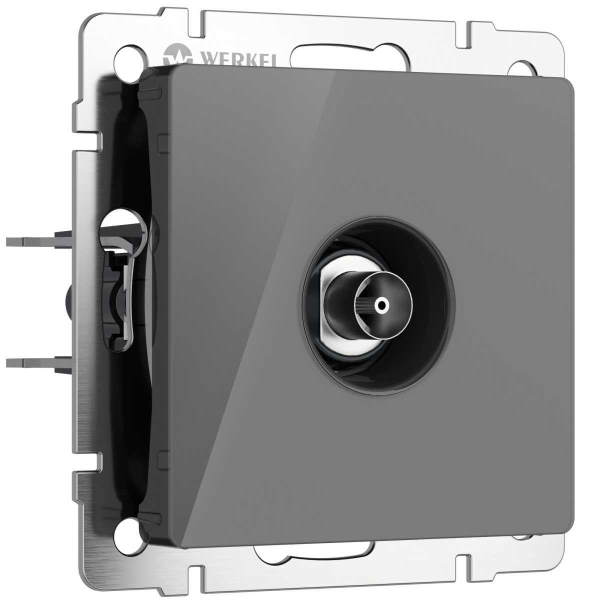 Электротовар ТВ-розетка Werkel оконечная графит акрил W1183044 4690389197550 серый пластик