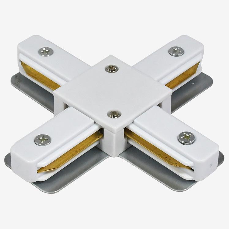 Трековые систем Коннектор X-образный Hesby Lighting Skylite для накладного шинопровода 220В, белый… белый металл