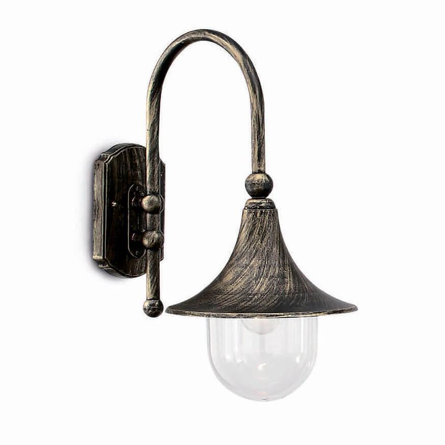 Уличное освещение Уличный настенный светильник Ideal Lux Cima Ap1 Nero Antico 024134 черный металл