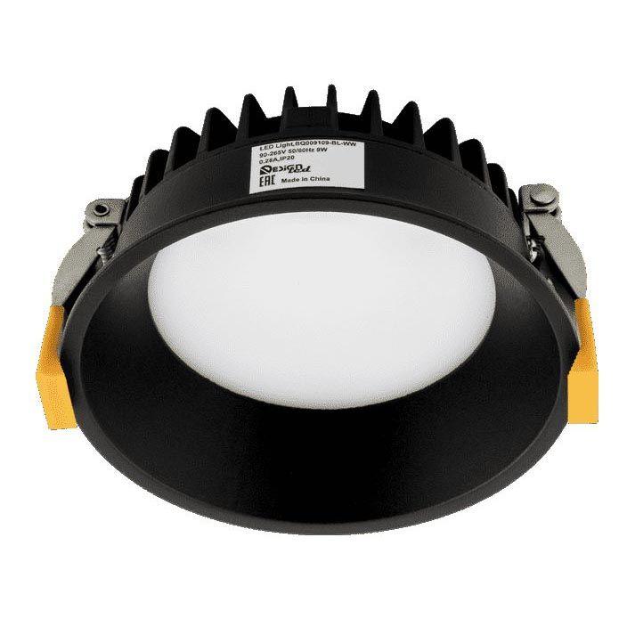 Офисное освещение Встраиваемый светодиодный светильник DesignLed WL-BQ BQ009109-BL-WW 005649 черный металл
