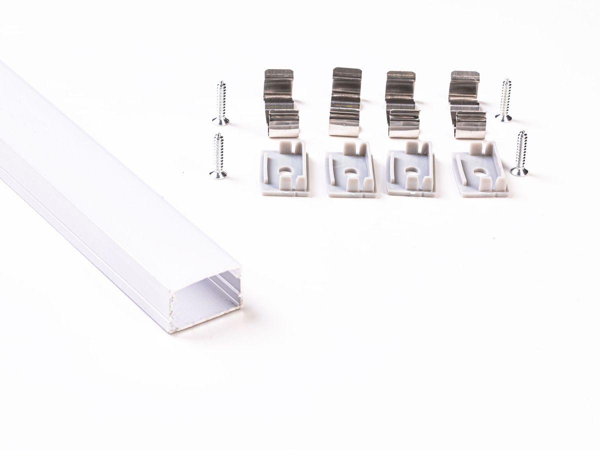 Светодиодные лент Профиль накладной LEDS POWER СПН2515 алюм. анод-й с матовым рассеивателем 2м серый металл