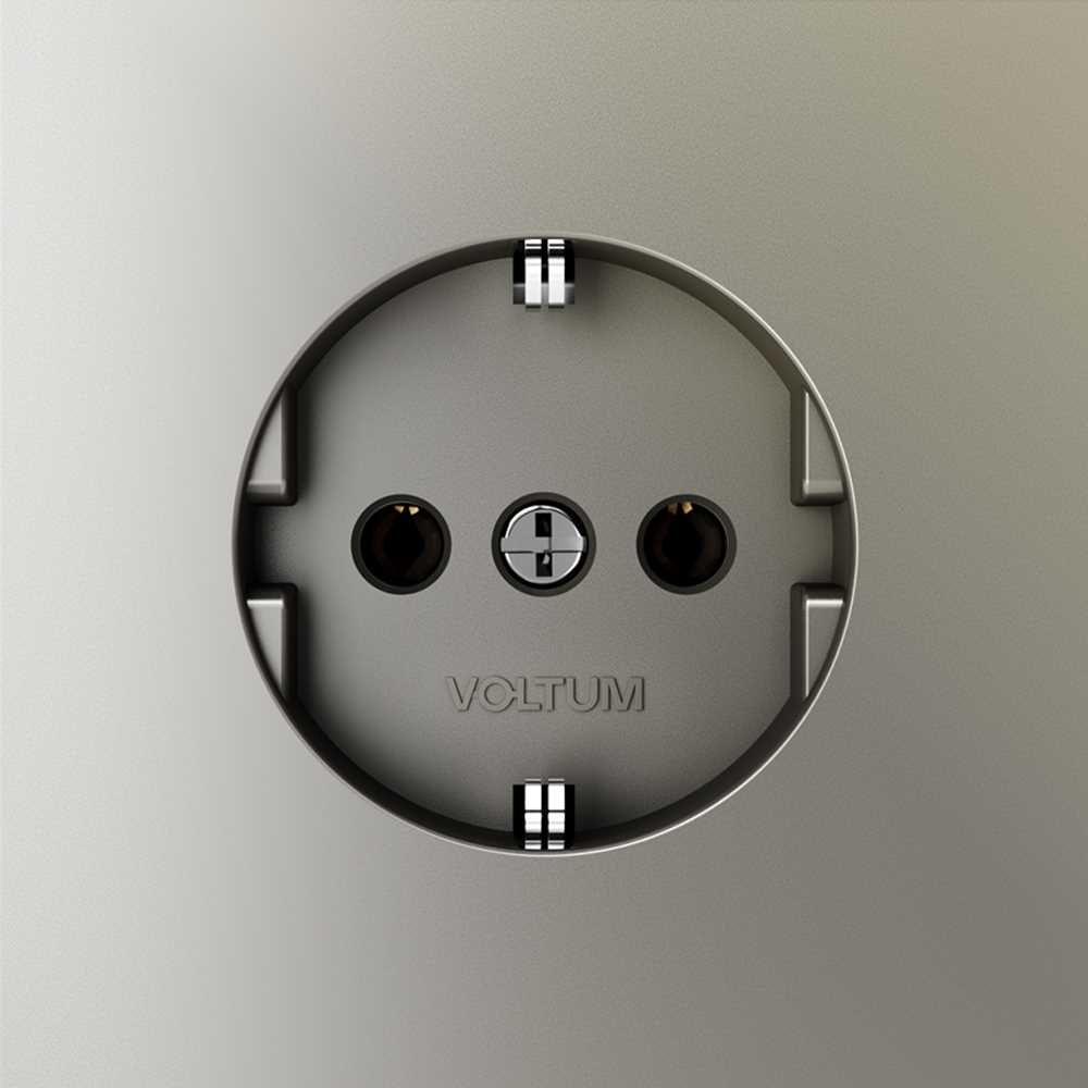Электротовар Розетка встраиваемая Voltum S70 с заземлением 16А, (шелк) VLS040104 пластик