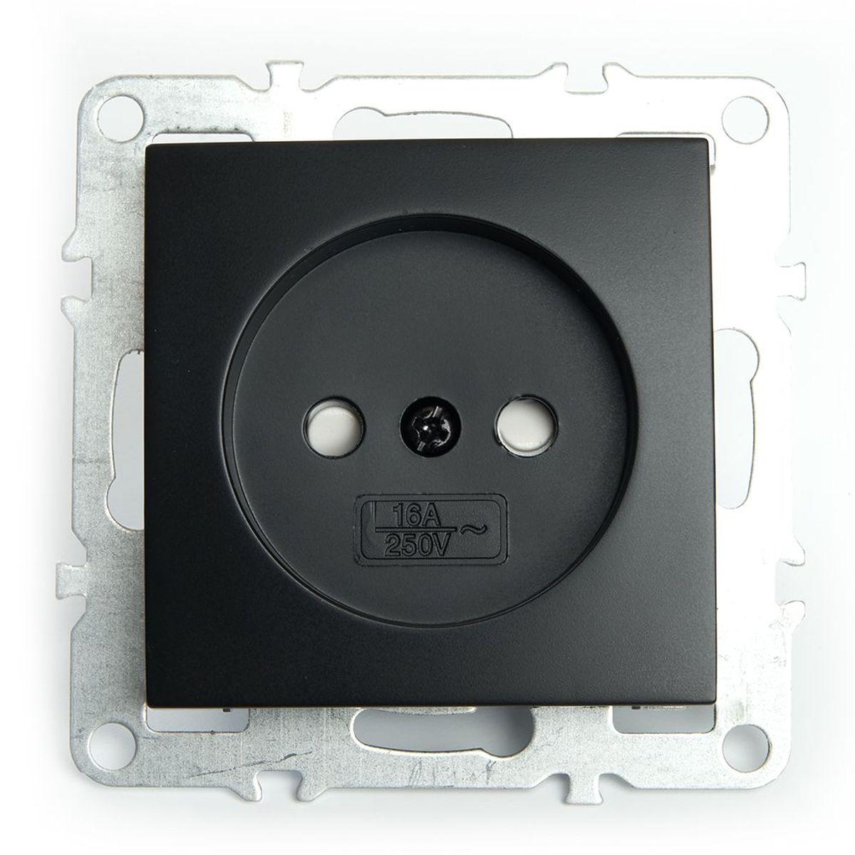Электротовар Розетка 2P Stekker Эрна черный PST10-9109-03 49153 черный пластик