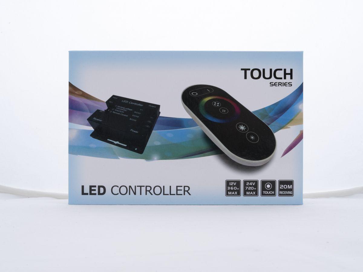 Светодиодные лент Контроллер LEDS POWER RGB T3 RF 30A сенсорный ПДУ черный пластик