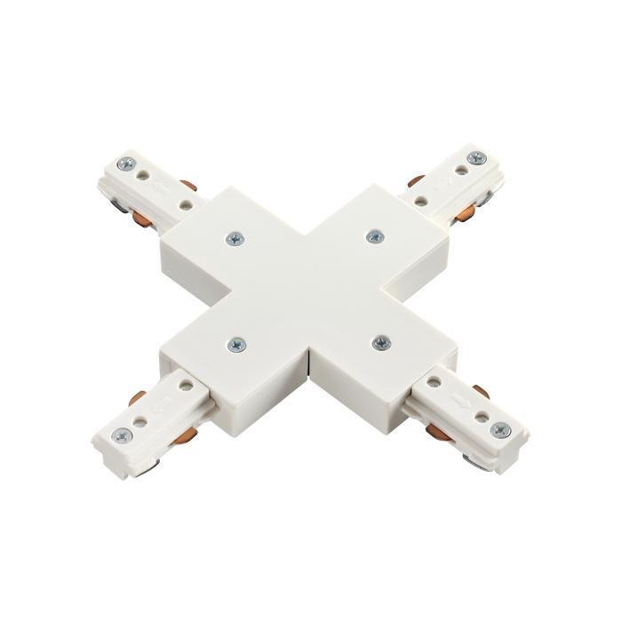 Трековые систем Соединитель X-образный для однофазного шинопровода Novotech Port 135012 белый пластик