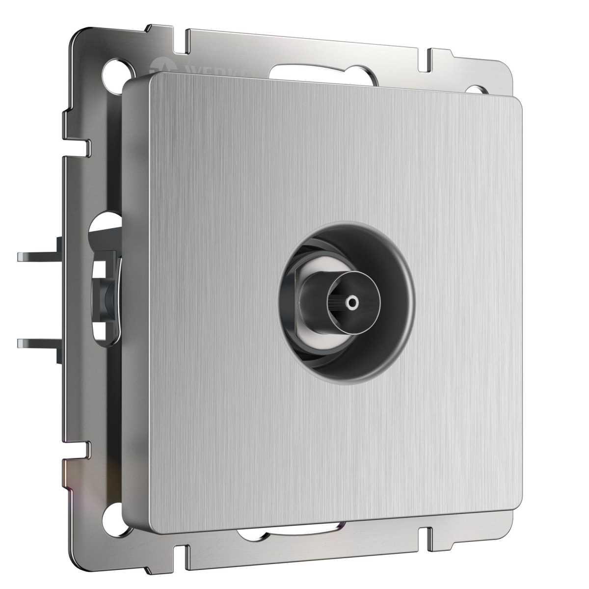 Электротовар ТВ-розетка оконечная Werkel серебряный рифленый W1183009 4690389159909 серебро пластик