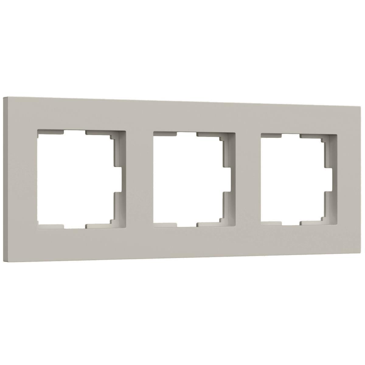 Электротовар Рамка на 3 поста Werkel Slab дымчатый софт W0032917 a071626 серый пластик