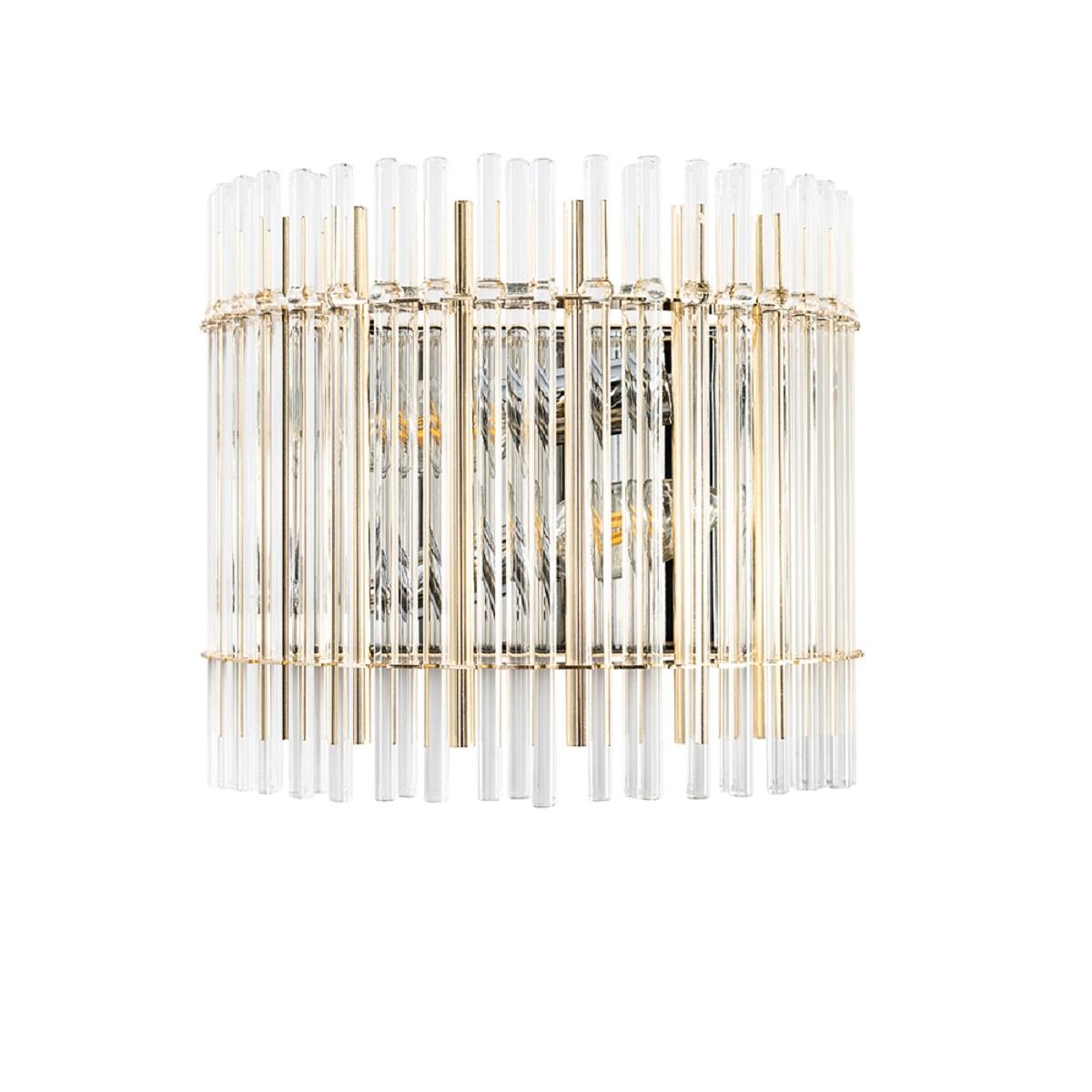 Настенные светильник Светильник Aurelio AP2 Gold+Chrome Transparent хром стекло