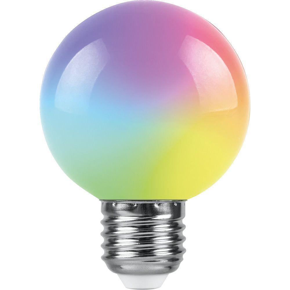 Лампочк Лампа светодиодная Feron RGB матовая белый пластик