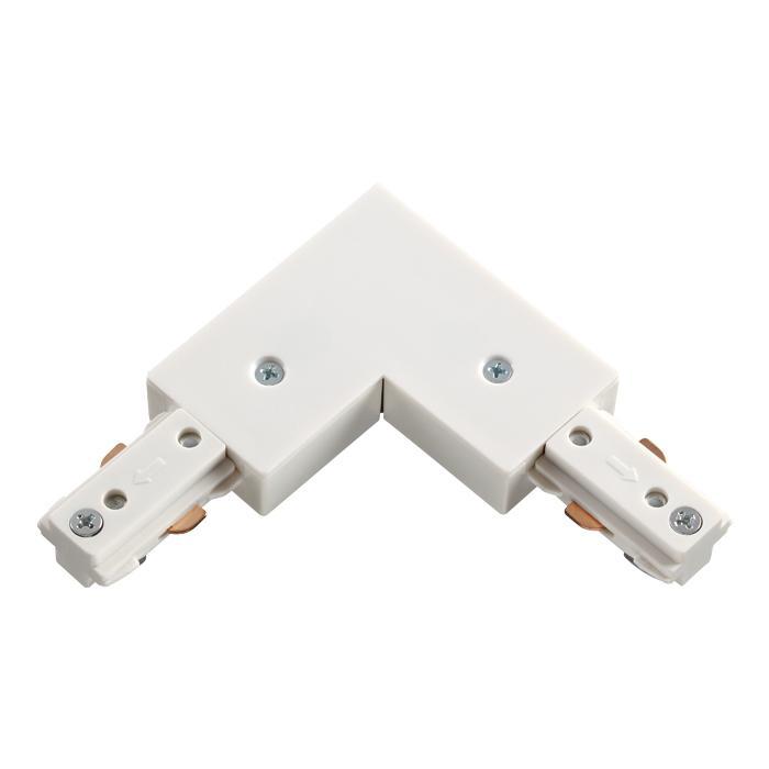 Трековые систем Соединитель L-образный для однофазного шинопровода Novotech Port 135008 белый пластик