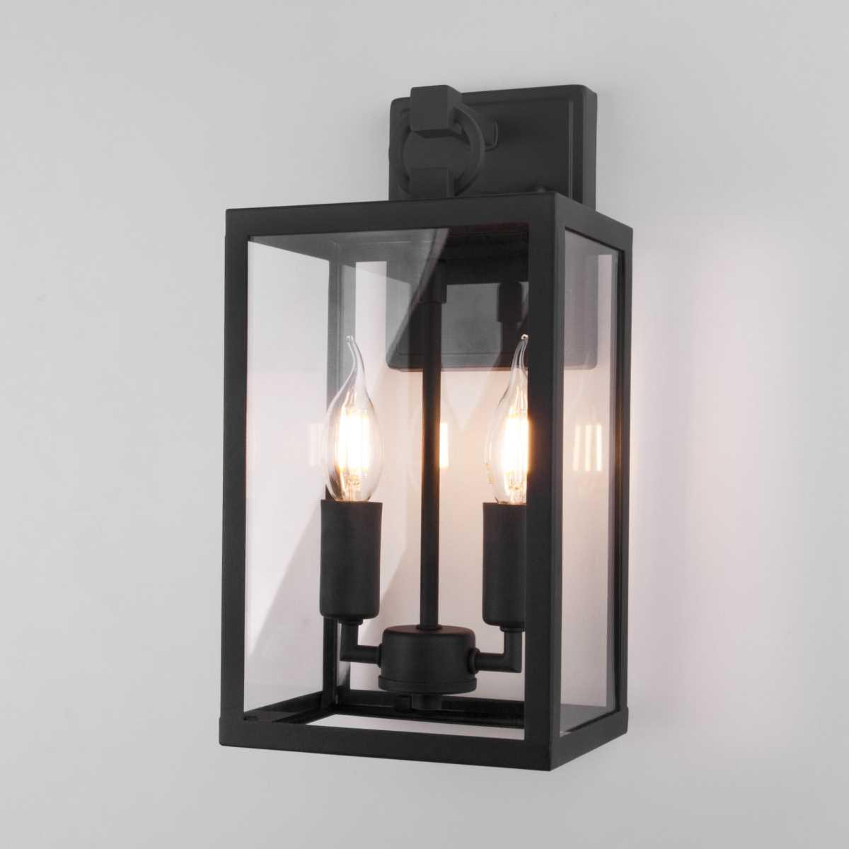 Уличное освещение Уличный настенный светильник Elektrostandard Candle 35150 / D черный a058260 черный стекло