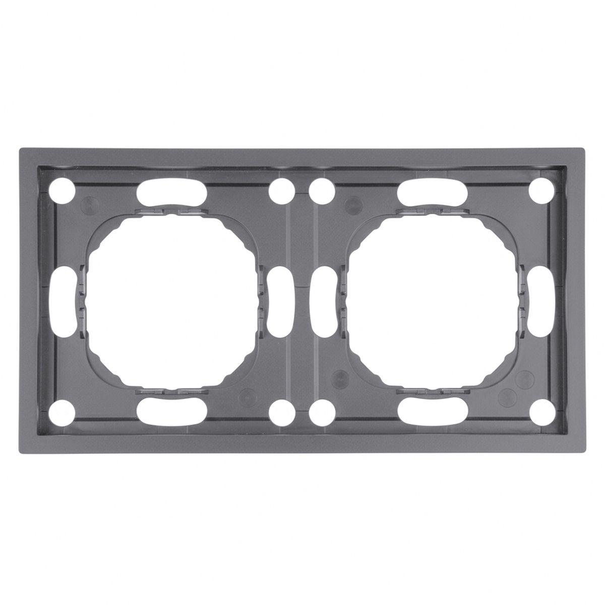 Электротовар Рамка STEKKER, PFR00-5002-10 2-местная, серия Эмили, платиново-серый, soft touch 49963 серый пластик