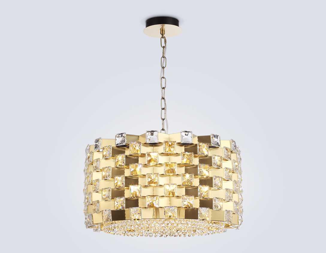 Люстры на штанге Люстра с хрусталем Ambrella light High Light прозрачный металл