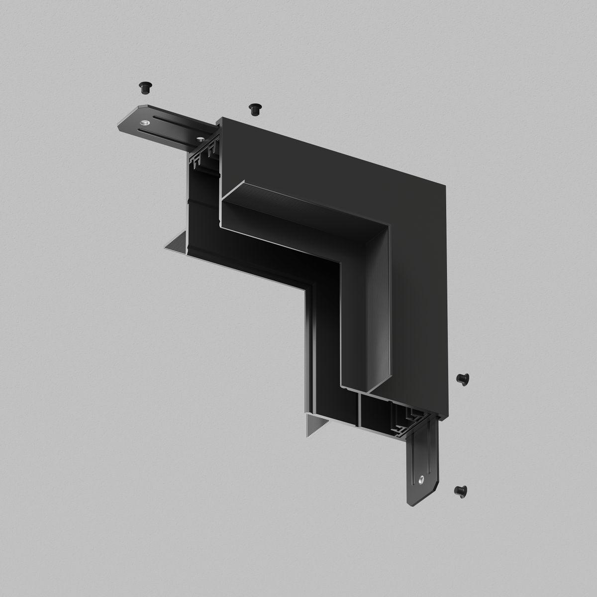 Трековые систем Коннектор L-образный стена-потолок Denkirs Smart Hide TR2118-BK черный металл