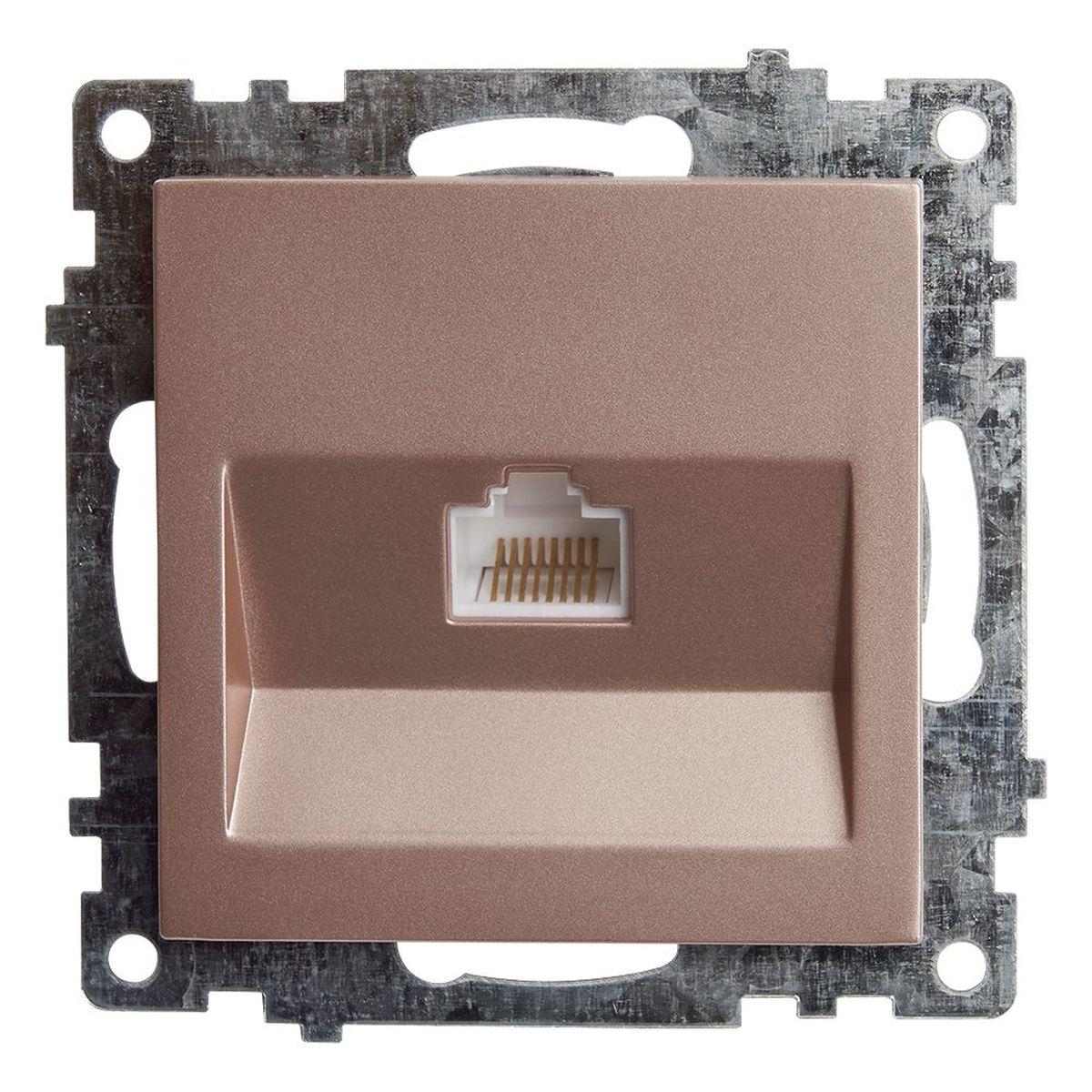 Электротовар Розетка компьютерная RJ-45 Stekker Катрин шампань GLS00-7107-02 39599 бежевый пластик