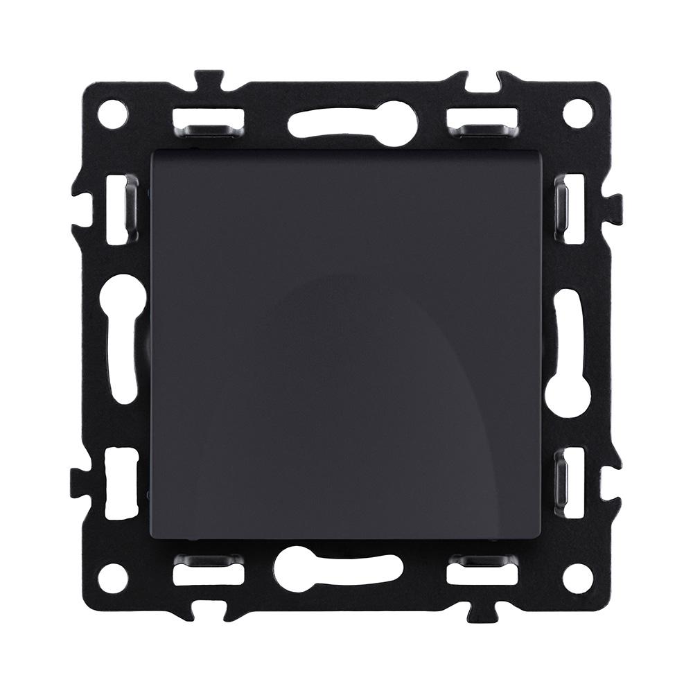 Электротовар Розетка штепсельная SCHUKO 16A / 250 В с крышкой, черный Kollinger Asthetik AS-015BK черный