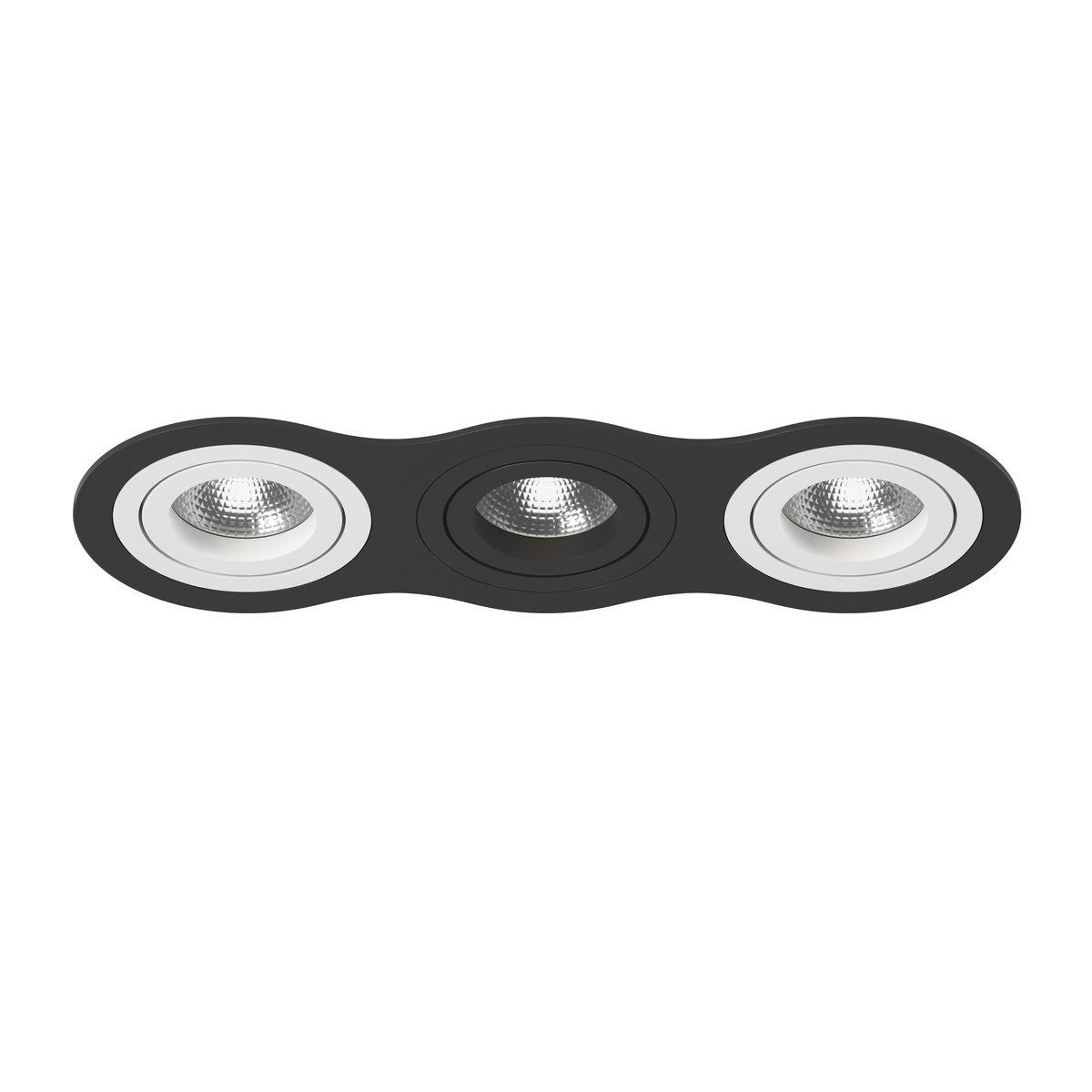Светильник Комплект из светильника и рамки Lightstar Intero 16 (217637+217606+217607+217606) черный металл