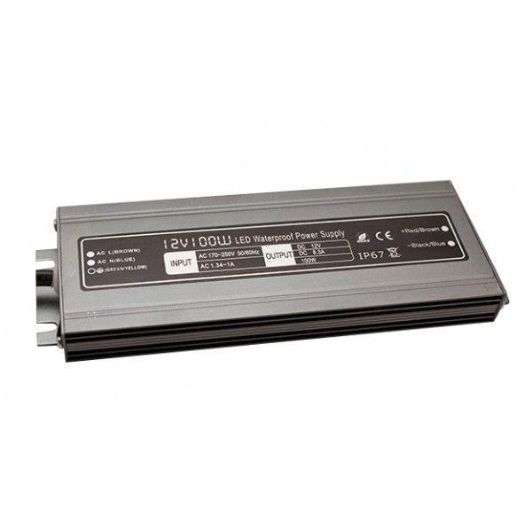 Светодиодные лент Блок питания LEDS POWER IP67 алюминий SLIM серый металл