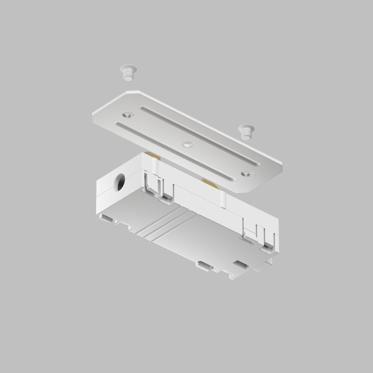 Трековые систем Прямой соединитель для шинопровода Denkirs Smart Base TR2101-WH белый металл