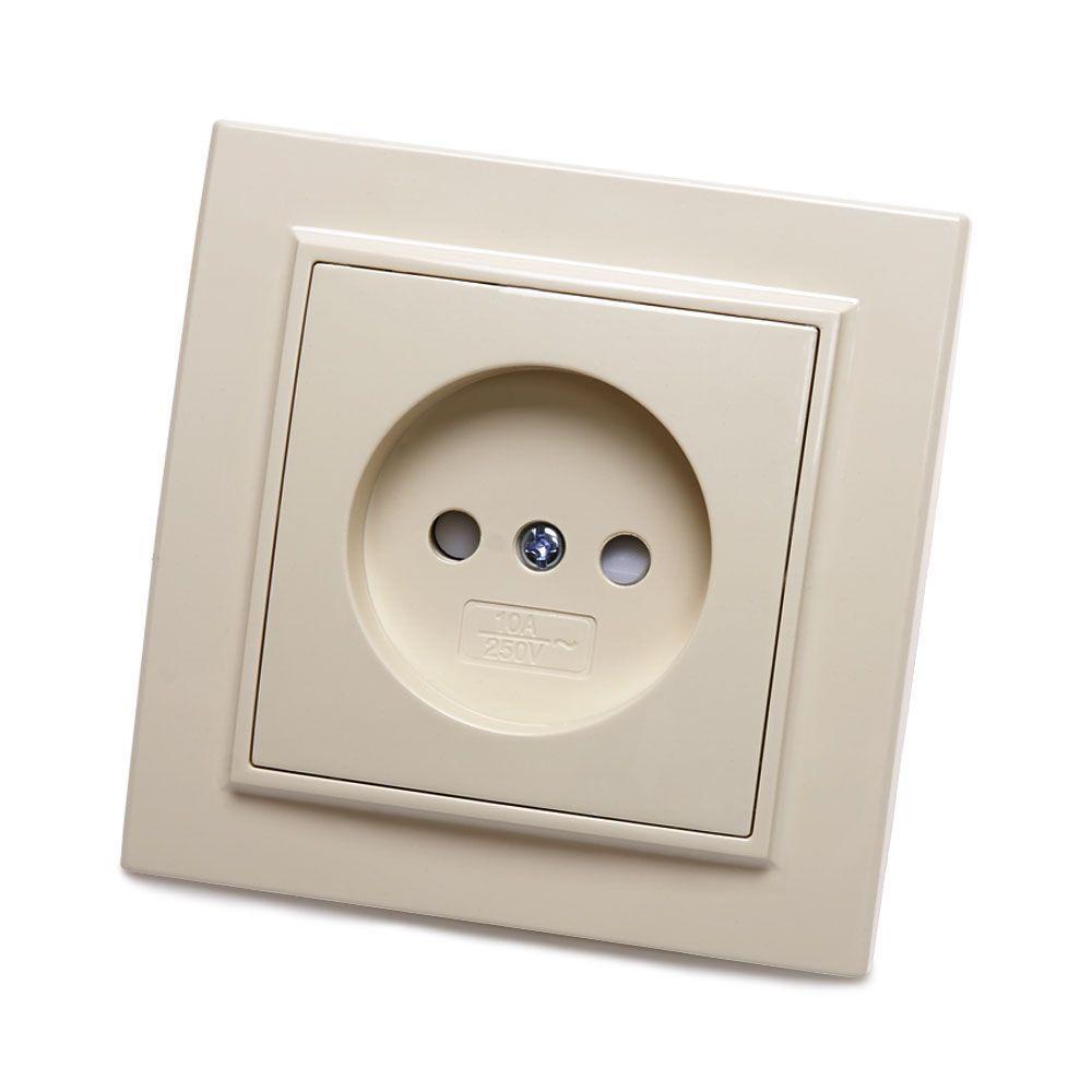 Электротовар Розетка 2P Stekker Эрна со шторками слоновая кость PST10-9009-02 39235 белый пластик