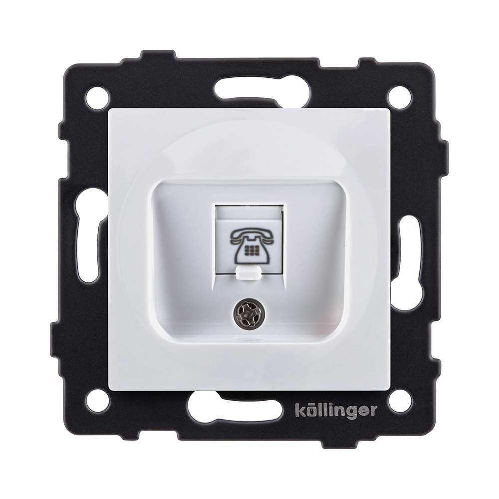 Электротовар Розетка телефонная RJ11, белый Kollinger REA-009WH для Aspekt, Eleganz, Reflex белый