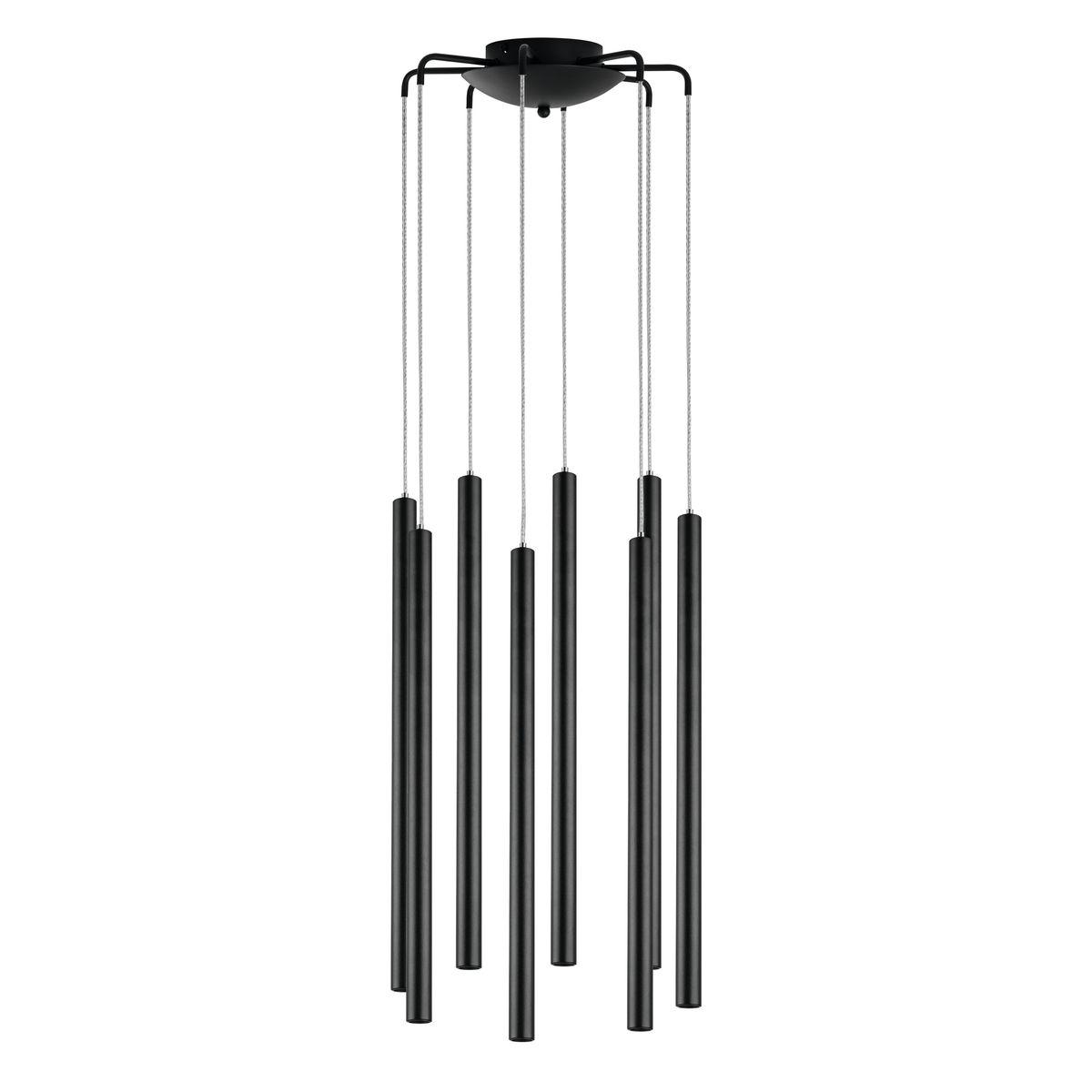 Светильник Комплект с подвесной люстрой Lightstar Tubo (574737+747247 (8шт) в стиле минимализм черный металл