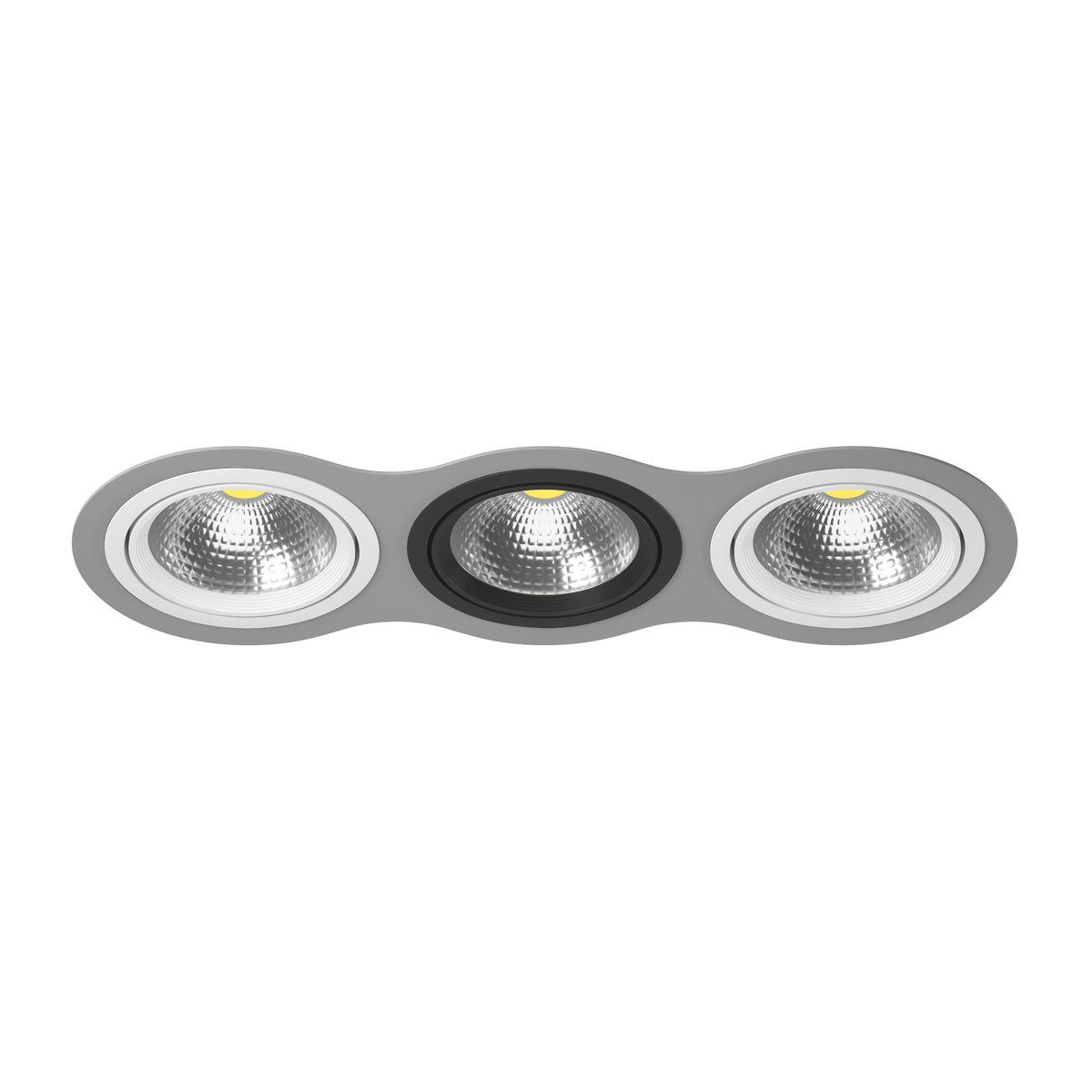 Светильник Комплект из светильника и рамки Lightstar Intero серый металл