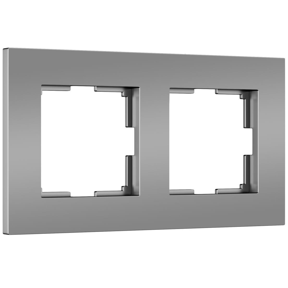 Электротовар Рамка Werkel Slab на 2 поста серебро матовый W0022965 4690389193415 серебро пластик
