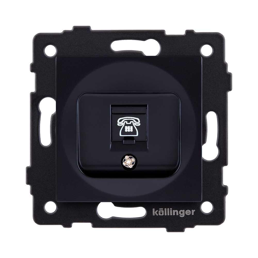 Электротовар Розетка телефонная RJ11, черный Kollinger REA-009BK для Aspekt, Eleganz, Reflex черный