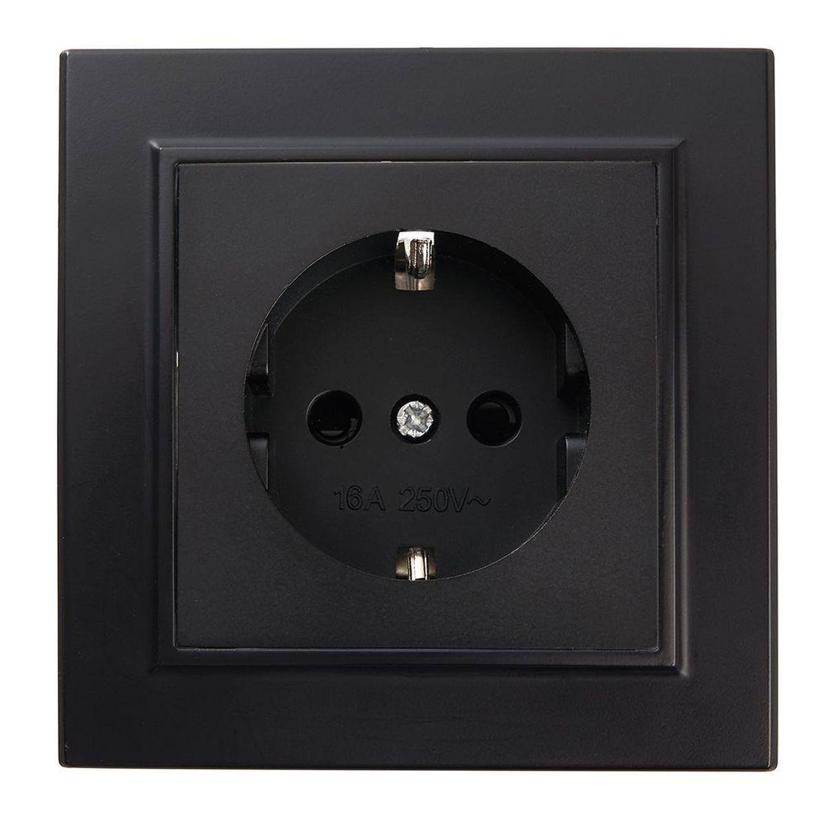 Электротовар Розетка 2P+PE Stekker Эрна со шторками черный PST16-9010-03 39479 черный пластик