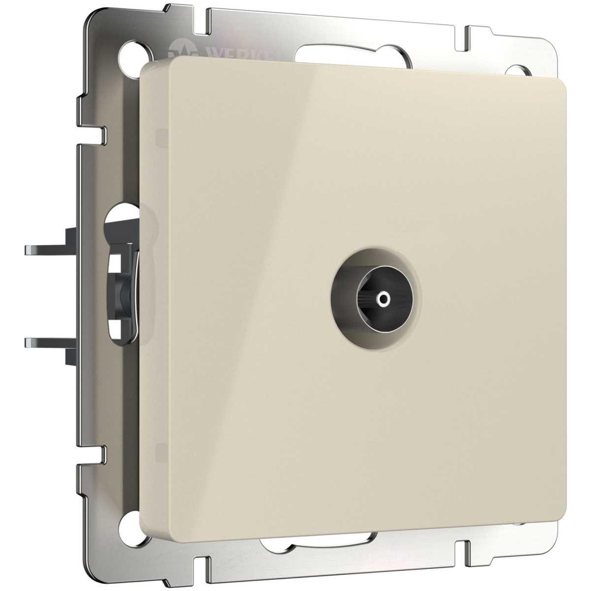 Электротовар ТВ-розетка проходная Werkel (слоновая кость) W1184003 4690389155819 бежевый пластик
