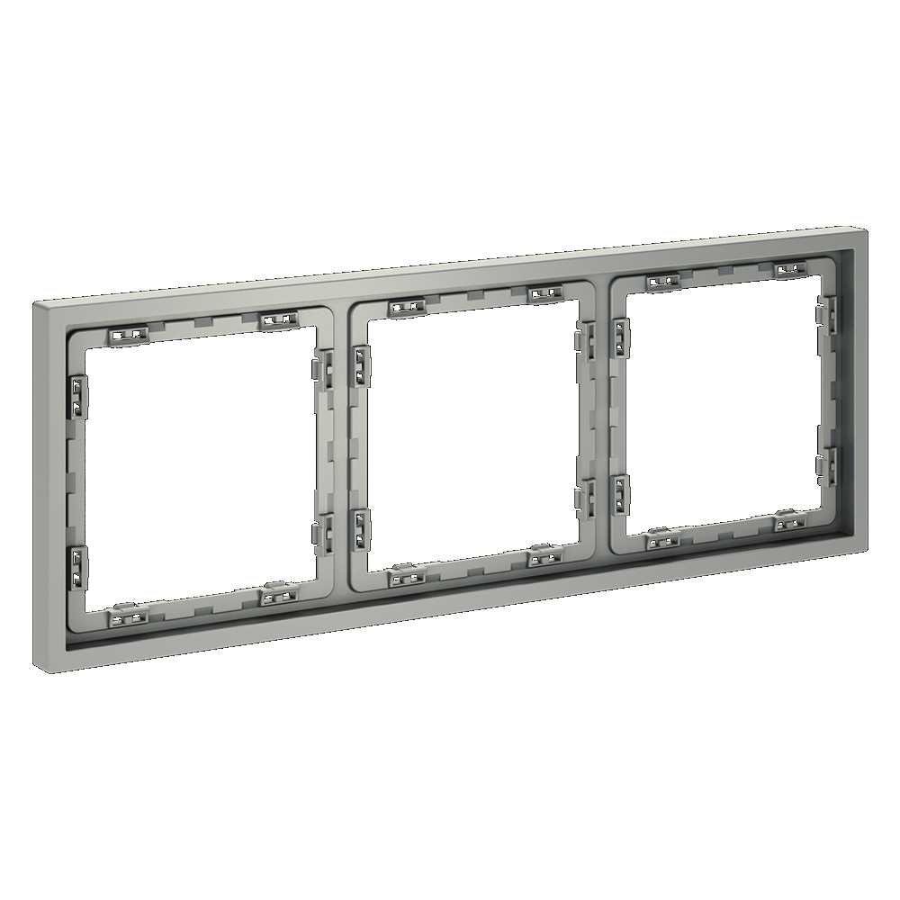 Электротовар Рамка пластиковая Voltum S70 на 3 поста, (сталь) VLS100305 металлик пластик