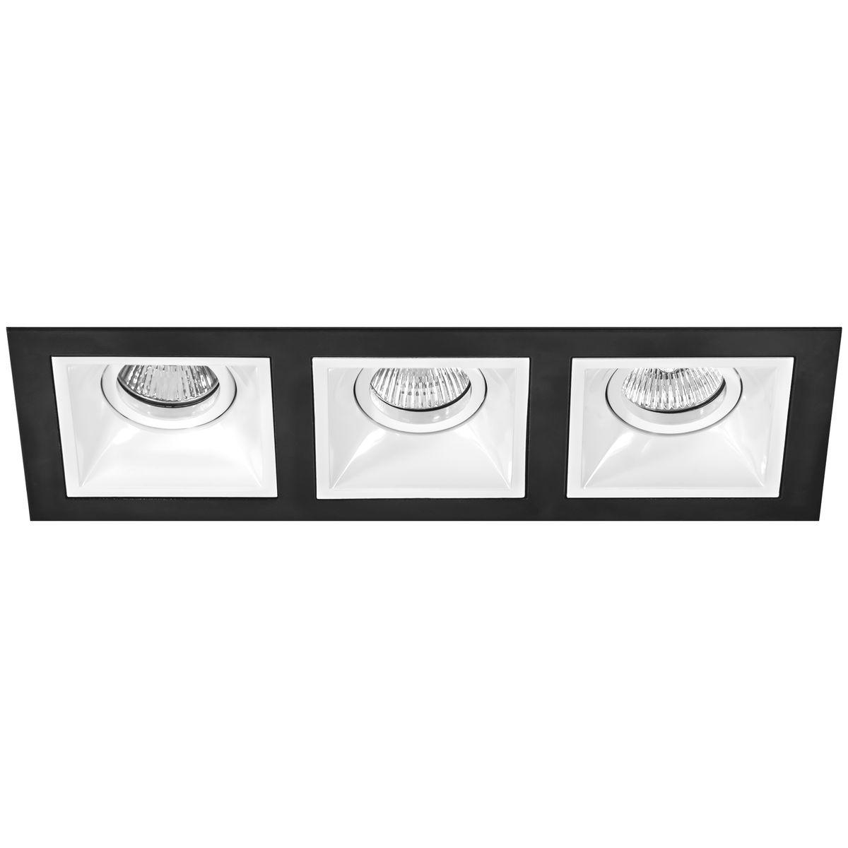 Светильник Комплект из светильников и рамки Lightstar Domino Quadro (214537+214506+214506+214506) белый металл
