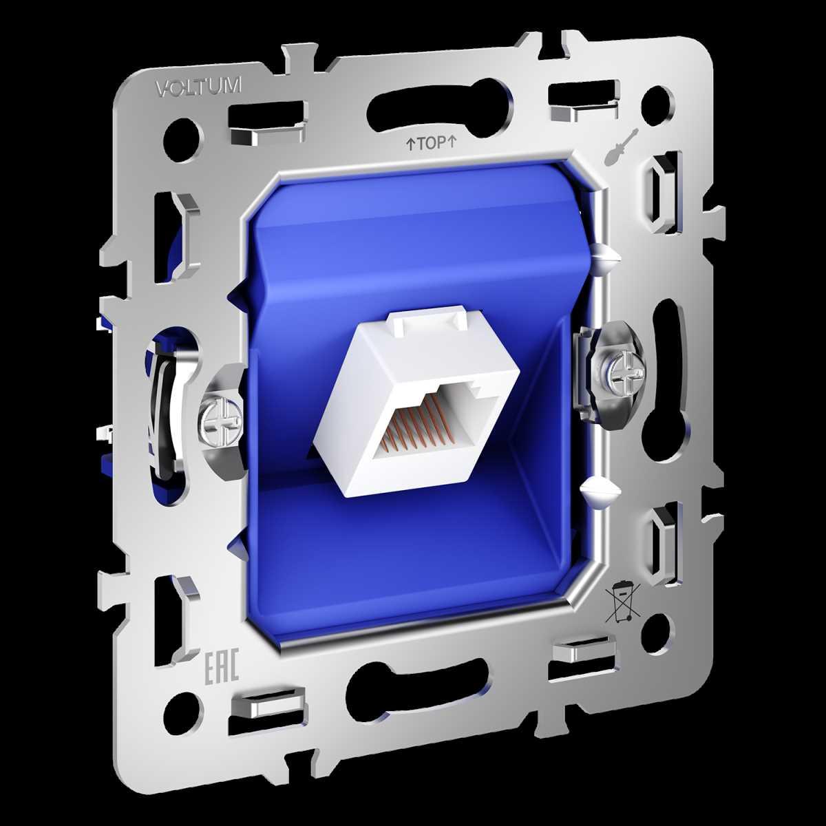 Электротовар Механизм розетки компьютерной RJ45 кат.6 S70 Voltum VLS0601M серый металл