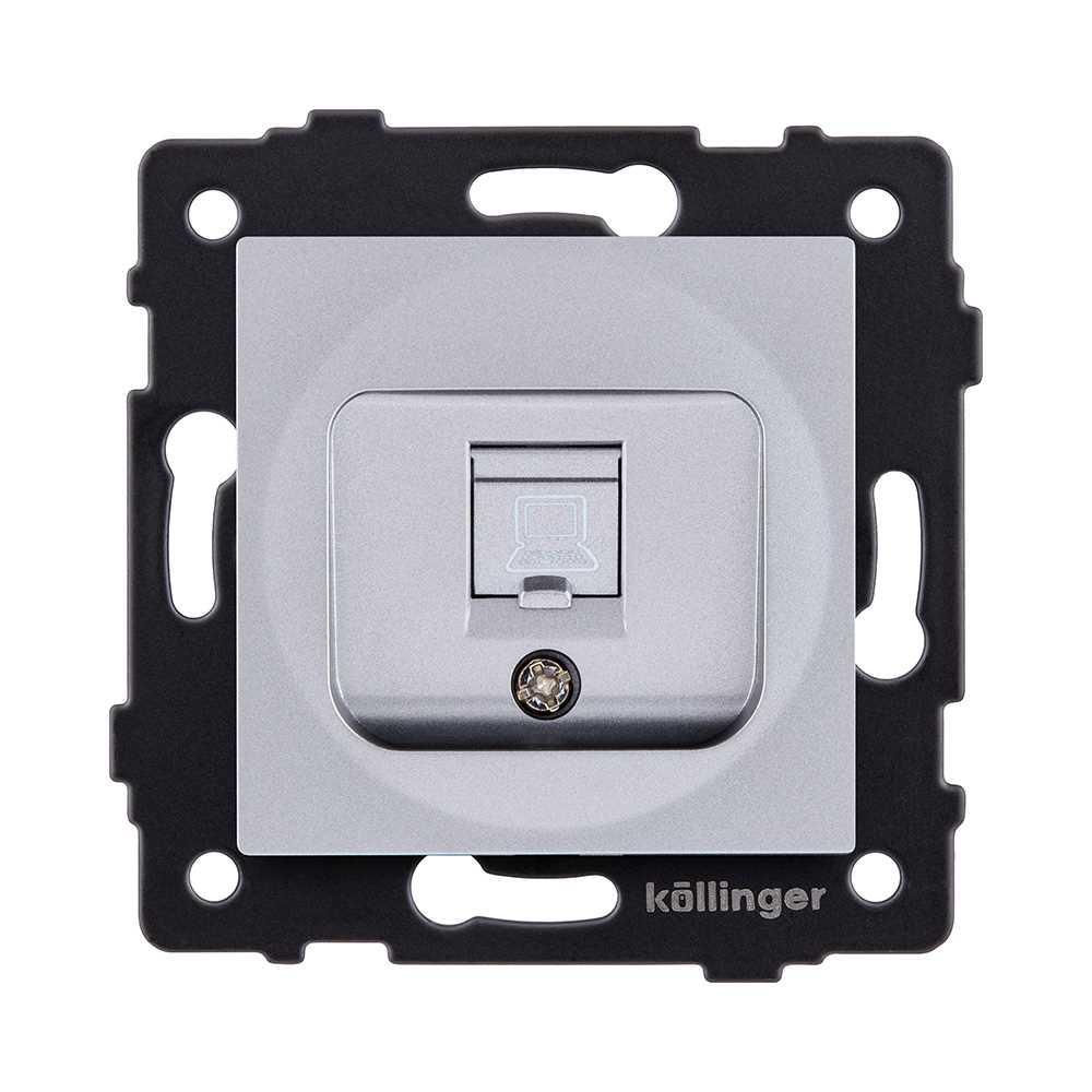 Электротовар Розетка Ethernet RJ45 Cat.6, серый Kollinger REA-018GY для Aspekt, Eleganz, Reflex серый