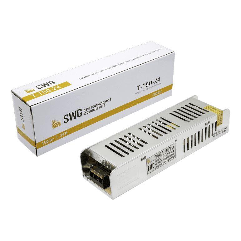 Светодиодные лент Блок питания SWG IP20 6,3A серый металл