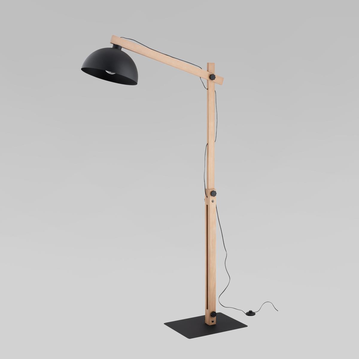 Торшер Торшер TK Lighting в скандинавском стиле черный дерево / шпон