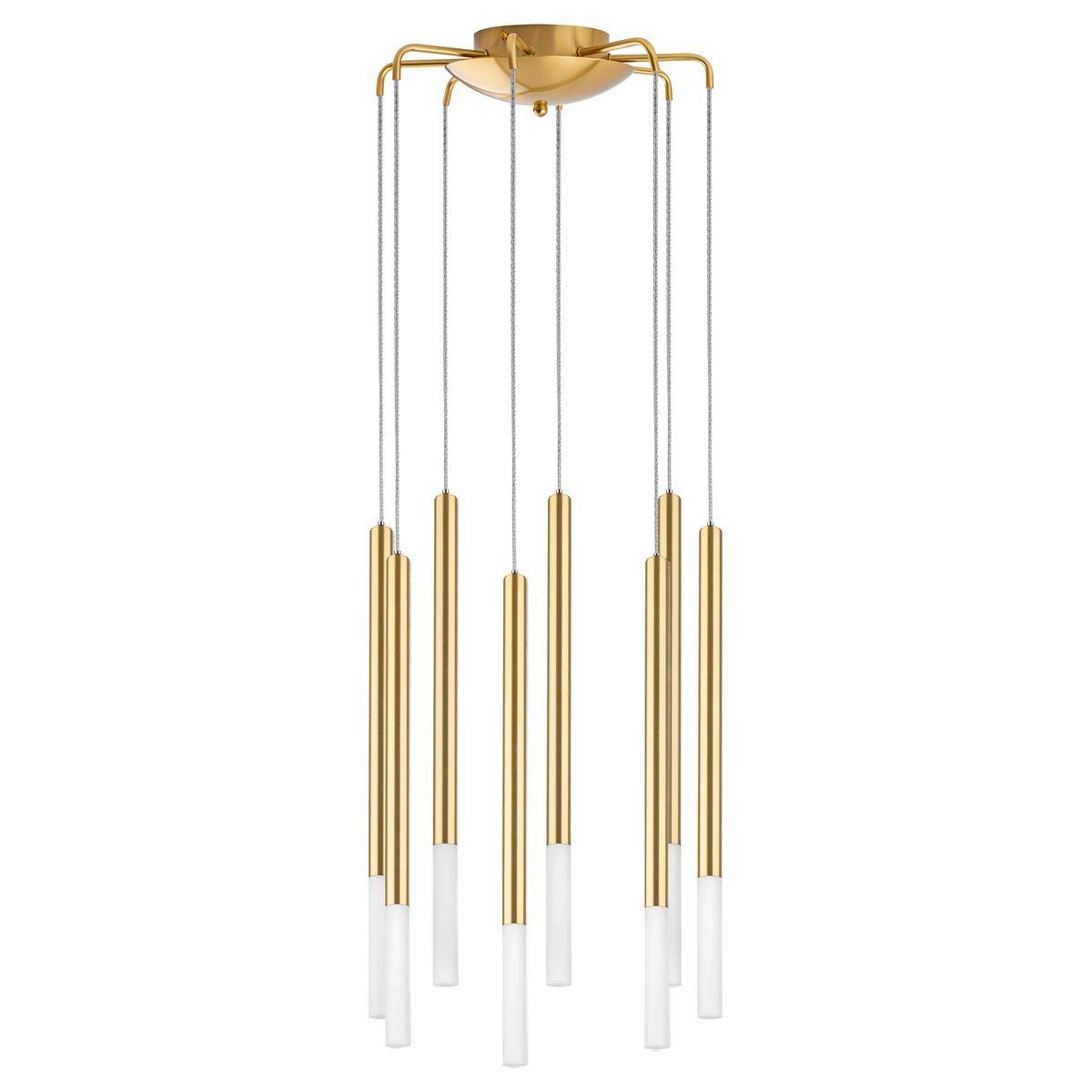 Светильник Комплект с подвесной люстрой Lightstar Tubo (574733+747133 (8 шт) в стиле минимализм золото металл