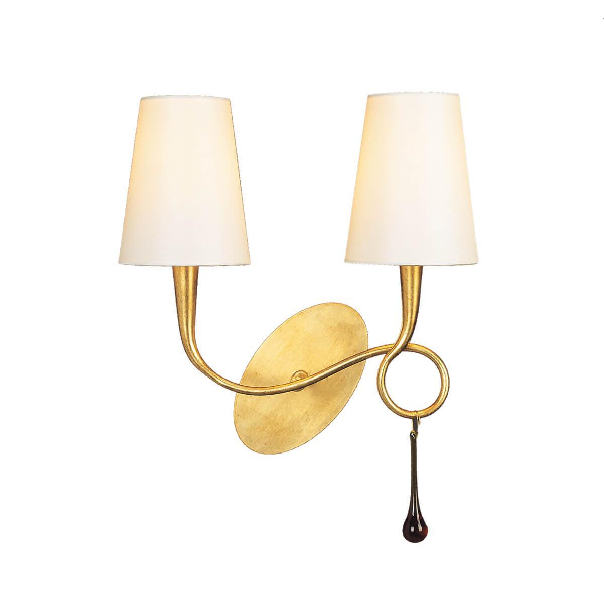 Бра с 2 плафонам Бра Paola Painted Gold белый металл