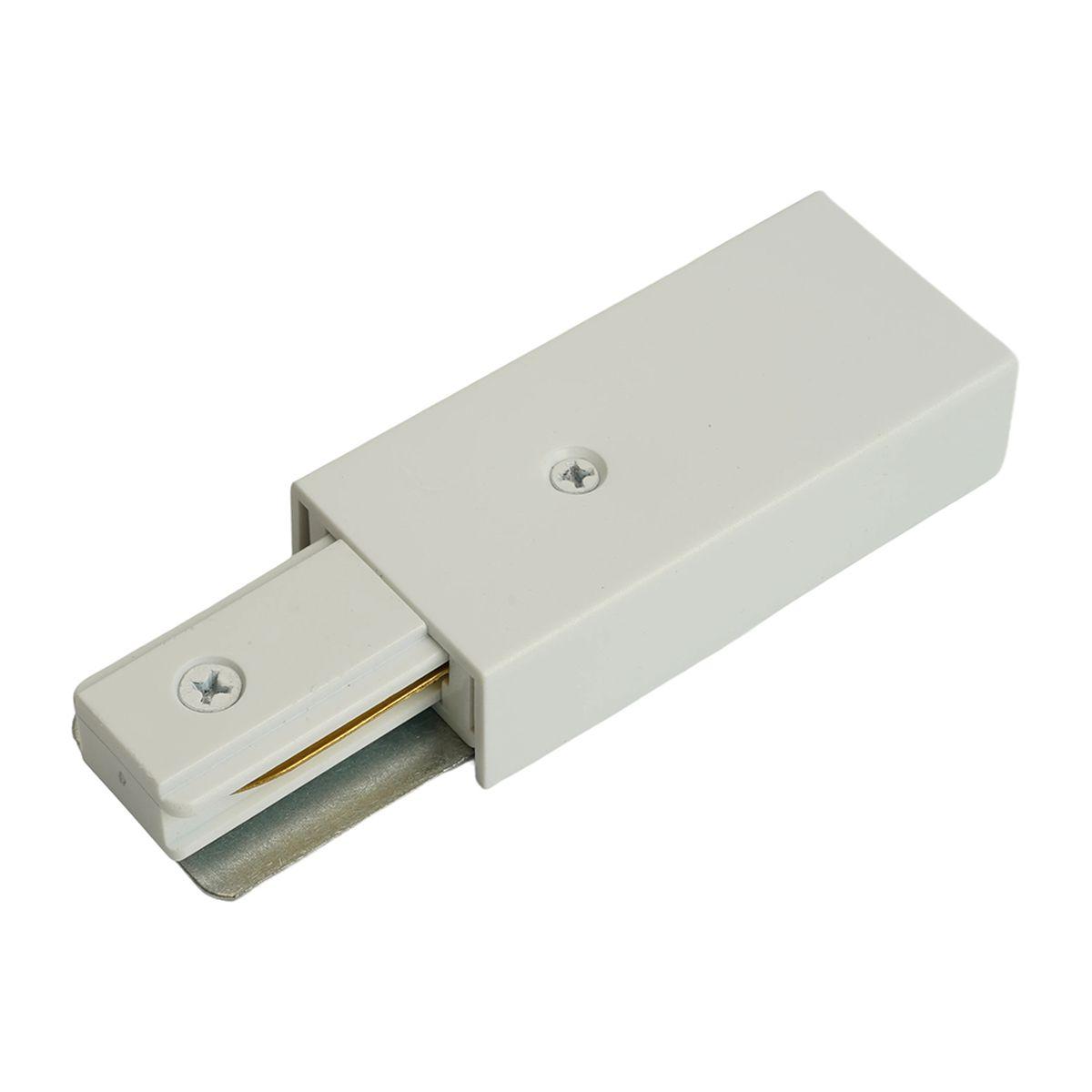 Трековые систем Соединитель-коннектор Feron LD1022 51901 белый пластик