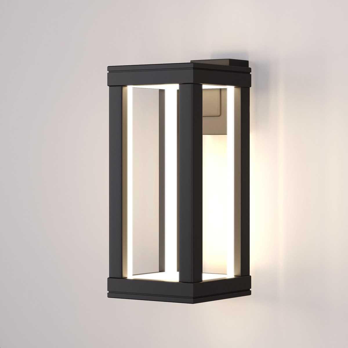 Уличное освещение Уличный настенный светодиодный светильник Elektrostandard Frame 1527 Techno Led… черный металл