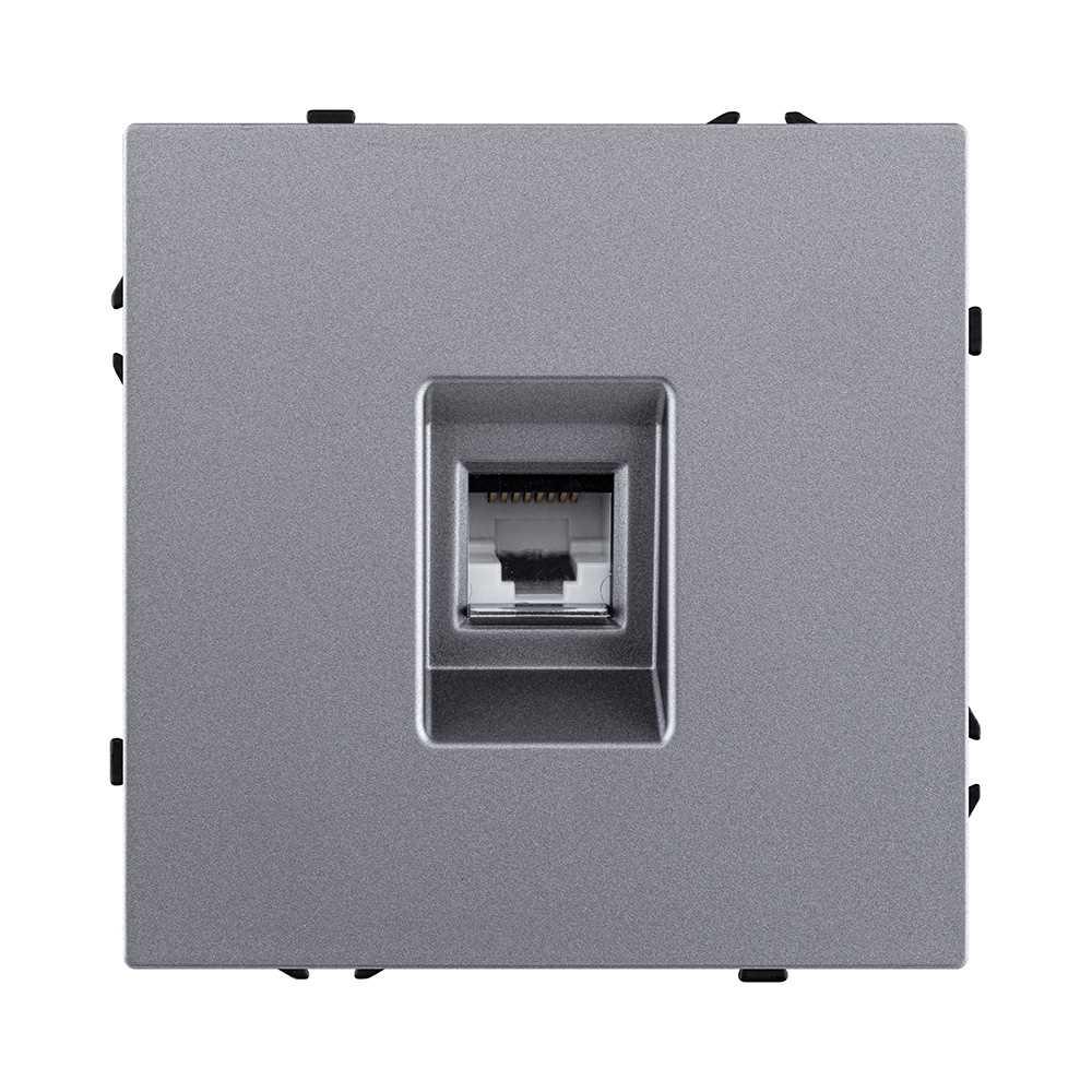 Электротовар Розетка Ethernet RJ45 Cat.6, серый Kollinger Eclipse EC-017GY серый