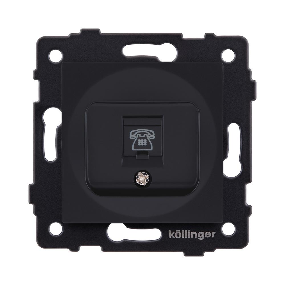 Электротовар Розетка телефонная RJ11, черный матовый Kollinger REA-009BM для Aspekt, Eleganz,… черный